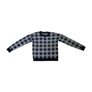 Dynamite Black and Gray Checkered Sweater